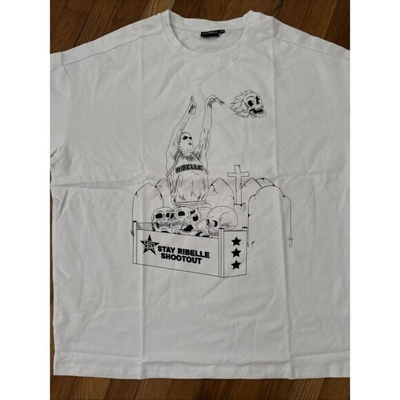 Stay Ribelle Men's T-Shirts Shootout Skulls Size XXL - Picture 2 of 3
